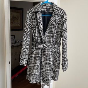 Black and White Fall Pea Coat/Jacket: size M
